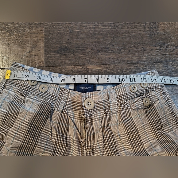 American Eagle Outfitters Brown Plaid Juniors Women's Shorts Size 2 - Picture 6 of 7